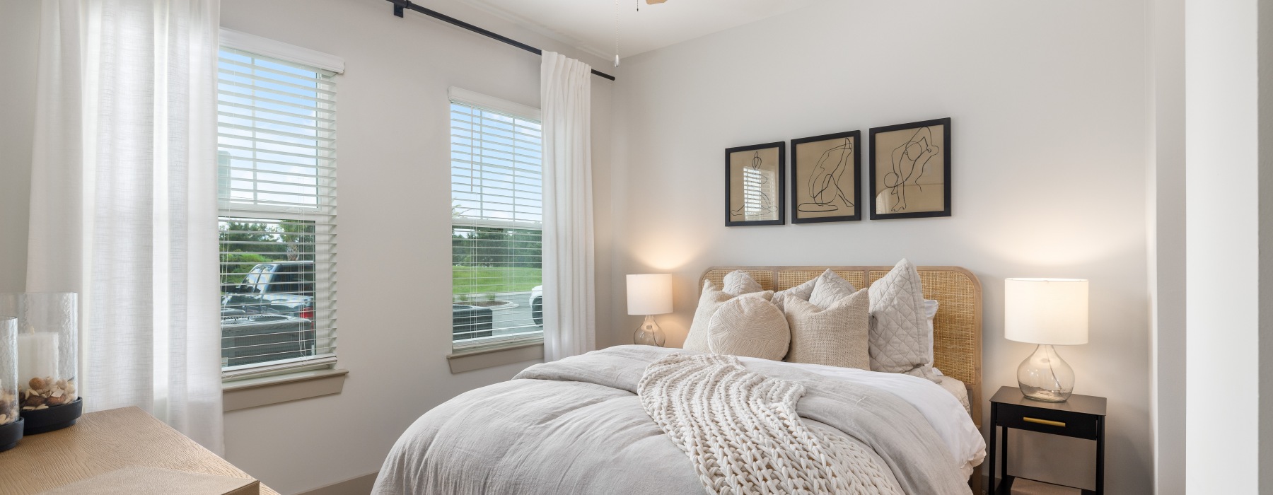 Large windows in apartment bedrooms at The Lively Murrells Inlet