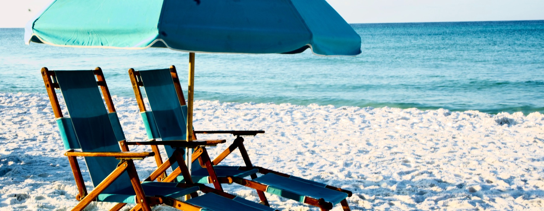 Beachfront umbrellas and chairs